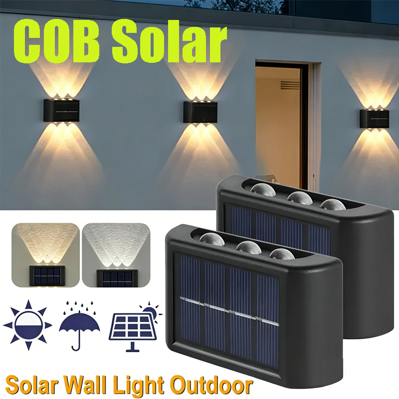 Outdoor Lighting Waterproof - Lampe murale solaire COB, étanche, éclairage
