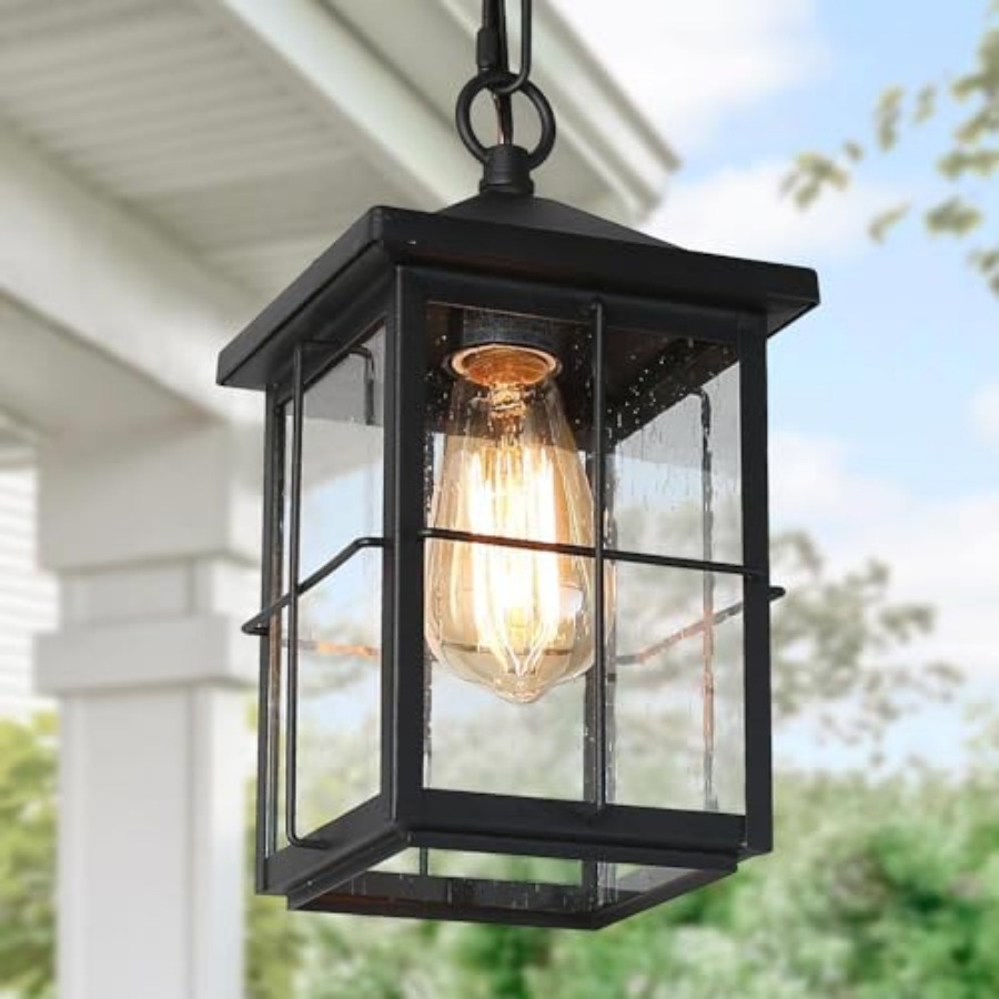 Outdoor Lighting Black - Luminaire suspendu d'extérieur, plafonnier noir style