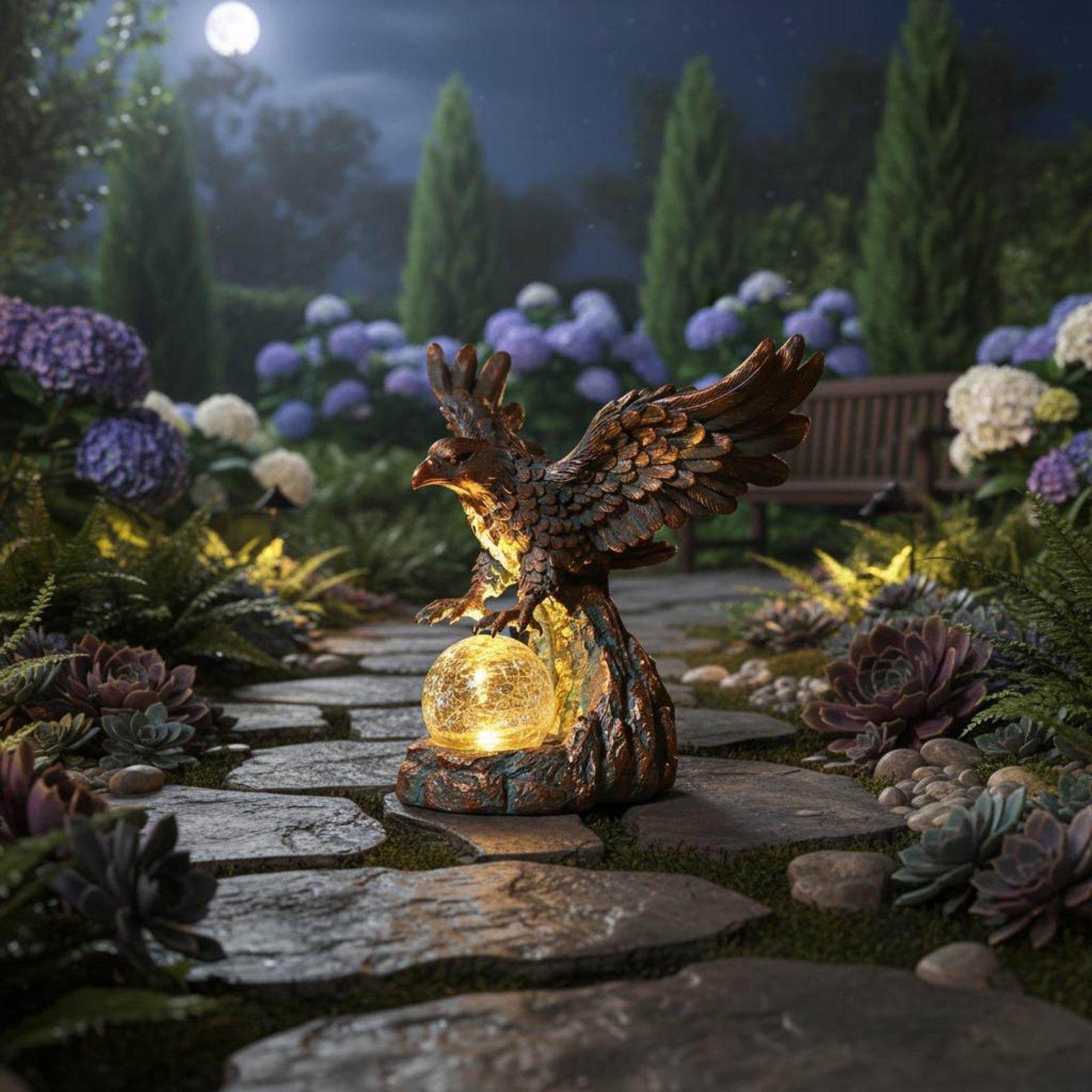 Outdoor Lighting Pathway - Lampe solaire en forme d'aigle, éclairage