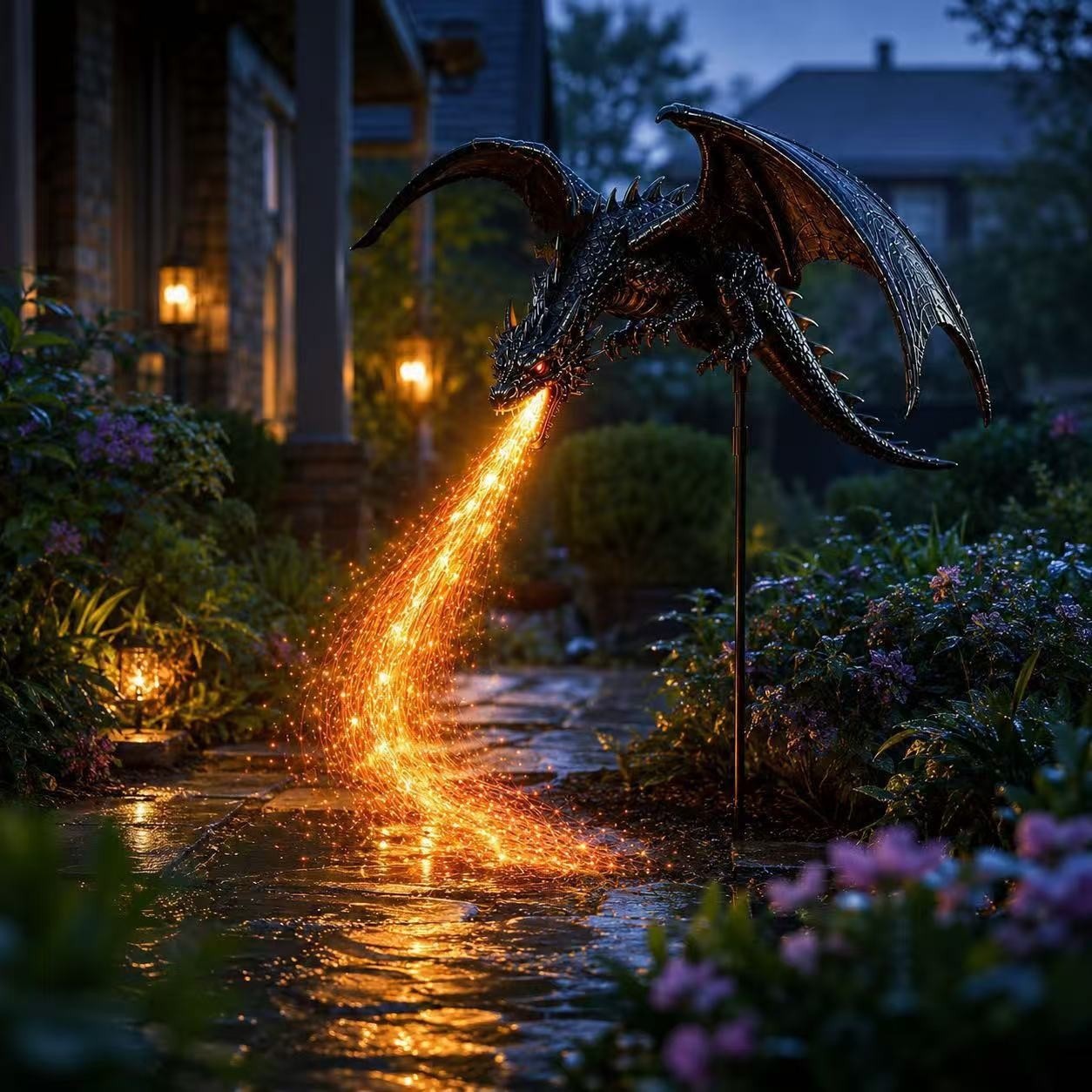 Lampe de jardin solaire en for - Outdoor Lighting Pathway avis et prix