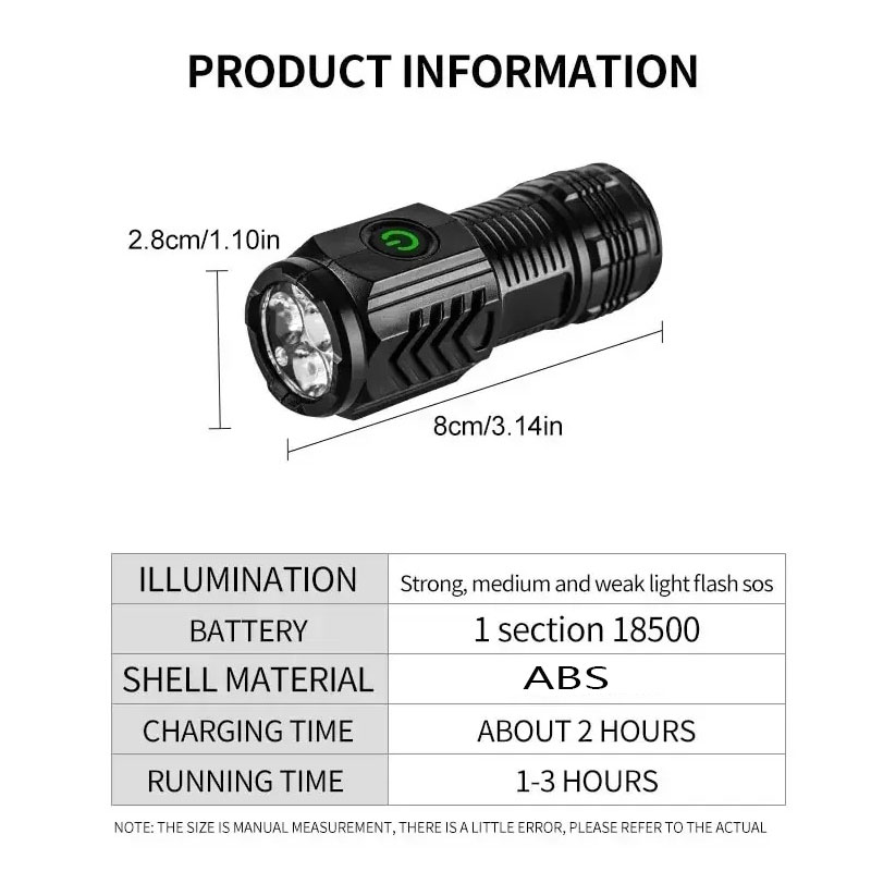 Mini lampe de poche 3LED avec  - Outdoor Lighting Black avis et prix